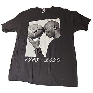 KOBE BRYANT 1978-2020‎ Basketball Player Tribute T-shirt Tee BLACK Mens Large
